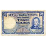 Nederland. 10 gulden. Bankbiljet. Type 1945II. Koning Willem I - Zeer Fraai. (Alm. 46-1. AV. 35.1b).