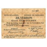 Nederland. 1 gulden. Zilverbon. Type 1914. - Fraai. (Alm. 01-1c. AV. 1.1c). Serienummer 997. PL1.