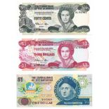 Bahamas. Dollars. Bankbiljet. 1974. - UNC. (Pick. 42, 44, 50). Lot 3 notes. - UNC. Bahamas. Dollars.