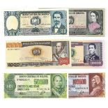 Bolivia. Bolivianos. Bankbiljet. 1981-1984. - UNC. (Pick. 166-171). Lot 6 notes. - UNC. Bolivia.