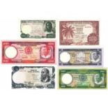 Equatorial Guinea. Ekuele. Bankbiljet. 1969, 1975, 1979. - UNC. (Pick. 1, 11, 4, 8, 14, 17). Lot 6