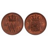1 Cent Willem III 1863. FDC. 1 Cent Willem III 1863. FDC.