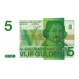 Nederland. 5 gulden. Bankbiljet. Type 1973. Vondel - UNC. (Alm. 24-1. AV. 19.1b.2). Serienummer