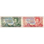 Falklands Islands. Pounds. Bankbiljet. 1983, 1986. - UNC. (Pick. 12, 14). Lot 2 notes. - UNC.