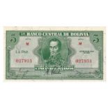 Bolivia. Bolivianos. Bankbiljet. 1928. - UNC. (Pick. 128). Lot 1 notes. - UNC. Bolivia.