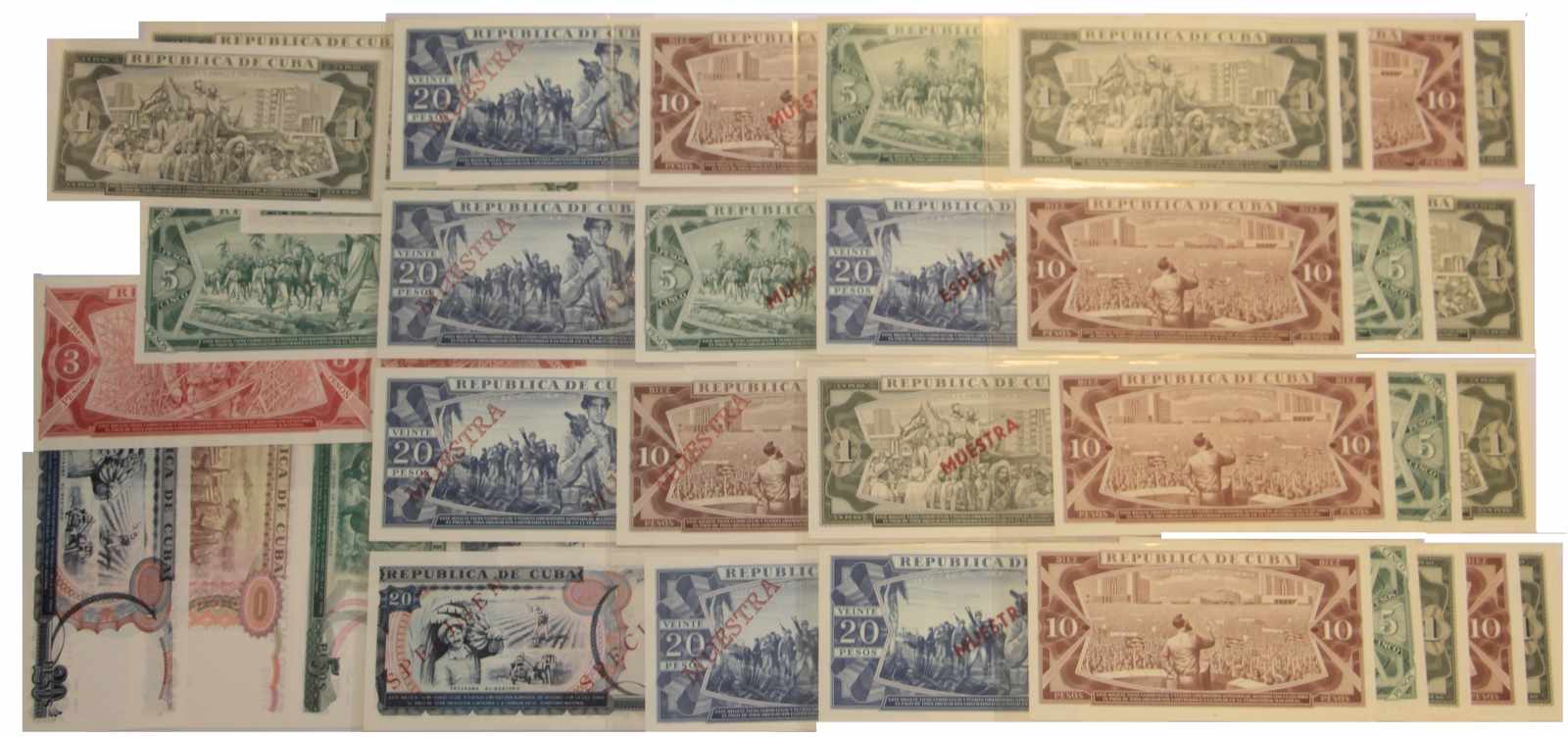 Cuba. Pesos. Bankbiljet. 1961-1991. - UNC. (Pick. Diverse Specimen). Lot 66 notes. - UNC. Cuba. - Image 2 of 2