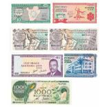 Burundi. Francs. Bankbiljet. 1981-1989. - UNC. (Pick. 33, 27-28b, 28c, 29-30c, 31d). Lot 7