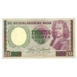 Nederland. 20 gulden. Bankbiljet. Type 1955. Boerhaave - Prachtig +. (Alm. 60-1. AV. 43.1).