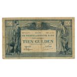 Nederland. 10 gulden. Bankbiljet. Type 1921. Arbeid en Welvaart - Fraai. (Alm. 36-4b. AV. 25.4b).