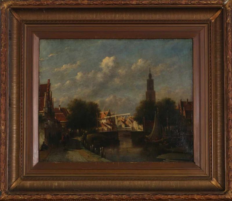 Petrus Gerardus Vertin (1819-1893) View of Alkmaar. Signed and dated '74 lower left. Doek 49 x 62 - Image 2 of 4