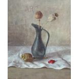 Adolfo Ramon Torcal (1947-) 'Stilleven met papavers' (Still life with poppies). Signed with