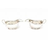 A pair of English Sterling silver sauce boats. Maker's mark Mappin & Webb. Hallmarked Birmingham,