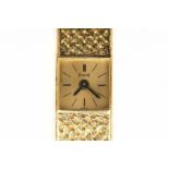 A 18 krt yellow gold ladies' wrist watch. Manual back winding. Brand Piaget, model Baguette, Ref