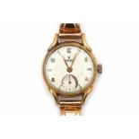 A yellow gold ladies' wrist watch. Manual winding. Mid 20th century. Brand Rolex, No 538157. Matt