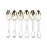 Six different silver spoons and forks. Some with maker's mark Everhard L. Schaasberg, The Hague.