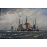 Nicolaas Martinus Wijdoogen (1824-1899) Fishing vessels on open waters. Signed and dated1897 lower