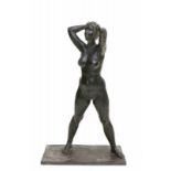 Bert Kiewiet (1918-2008) A bronze sculpture. 'Jeannine'. Signed. Excluding white wooden base. 67 x