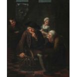 Adriaen de Lelie (1755-1820) Egg seller teased by his family. Signed and dated 'A. de Lelie Fecit