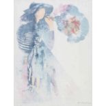 Kay Yoshiya (1945-) Woman with a flower in a cloud of smoke. Numbered, signed and dated '76 lower