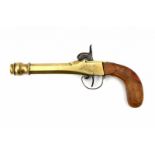 A muzzleloading pistol with bronze barrel. Belgium 19th century. Lengte 24 cm. 29.00 % buyer's