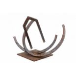 Werner Pokorny (1949-) A corten steel sculpture. 'Haus-Tor-Linien'. Signed, dated and with