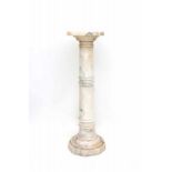 A white marble pedestal. Circa 1900. Hoogte 107 cm. 29.00 % buyer's premium on the hammer price VAT