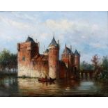 Albert Jurardus van Prooijen (1834-1898) The castle of Schagen. Signed lower right. After a