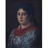 Rudolf Epp (1934-1910) Portrait of a peasant girl. Signed lower right. Paneel 37,5 x 28,5 cm. 29.00
