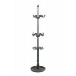 A lacquered green cast iron coatstand, circa 1900 Hoogte 190 cm. 29.00 % buyer's premium on the