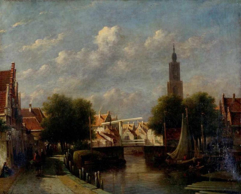 Petrus Gerardus Vertin (1819-1893) View of Alkmaar. Signed and dated '74 lower left. Doek 49 x 62