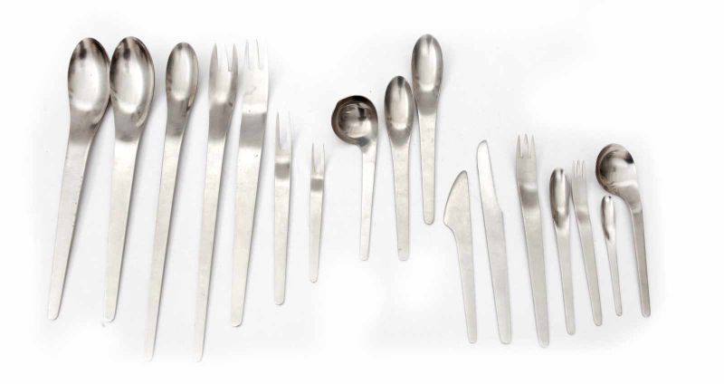 Arne Jacobsen (1902-1971) A 93-part stainless steel cutlery set, produced by A. Michelsen, Denmark,