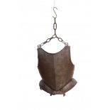 An iron breastplate, presumably 17/18th century.Hoogte 45 cm. 29.00 % buyer's premium on the hammer