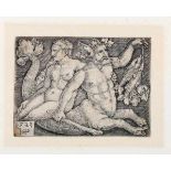 Hans Sebald Beham (1500/1502-1550) Triton & Nereid. Signed with the monogram and dated 1523 lower