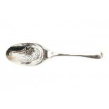 A silver sugar spoon. Maker's mark possibly Jean Saint (active 1724-1774). Amsterdam. Date letter