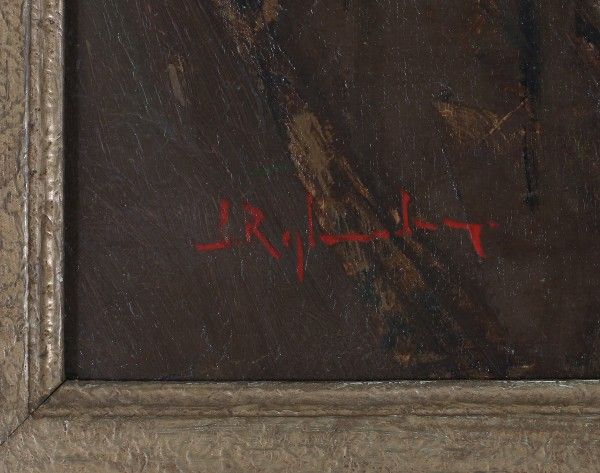 Jan Rijlaarsdam (1911-2007)'Brugge' (Bruges). Signed lower left. Label with title and no. II verso, - Image 3 of 4