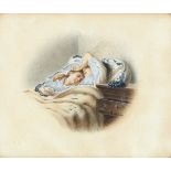 Johann Georg Meyer von Bremen (1816-1886)Two sleeping children. Signed and dated 1849 lower right.