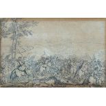 Europese School 18e eeuwCavalry battle. Not signed. Inkttekening 13 x 20 cm. 29.00 % buyer's