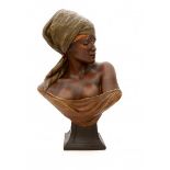 Friedrich Goldscheider (1845-1897)A 19th century terracotta figure, L'Esclave, stamped to the back