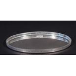 Dutch silver tray, second amount, openwork rim, dim. 31 x 22 cm, appr. 444 grams 27.00 % buyer's