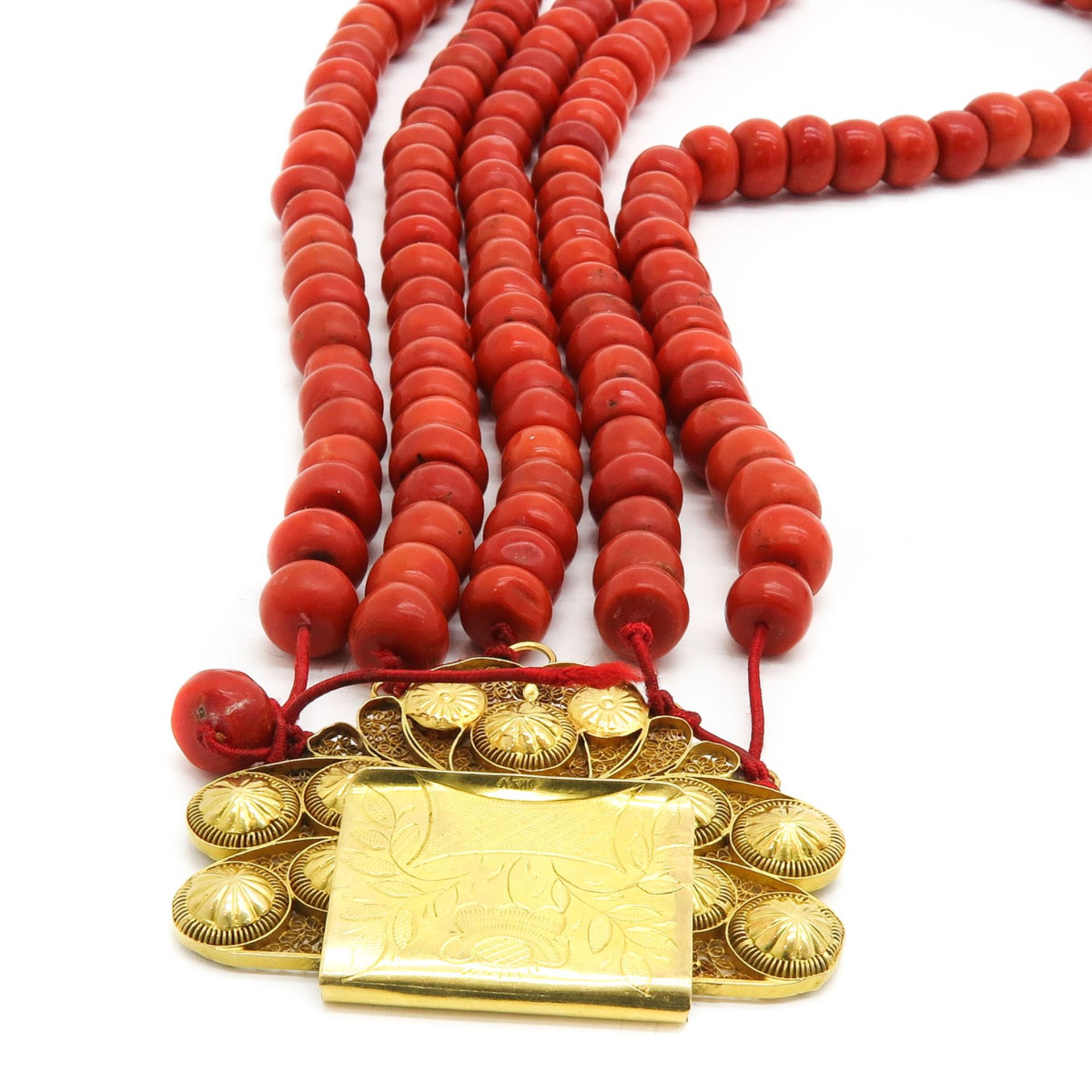 19th Century Red Coral Necklace - Bild 2 aus 2