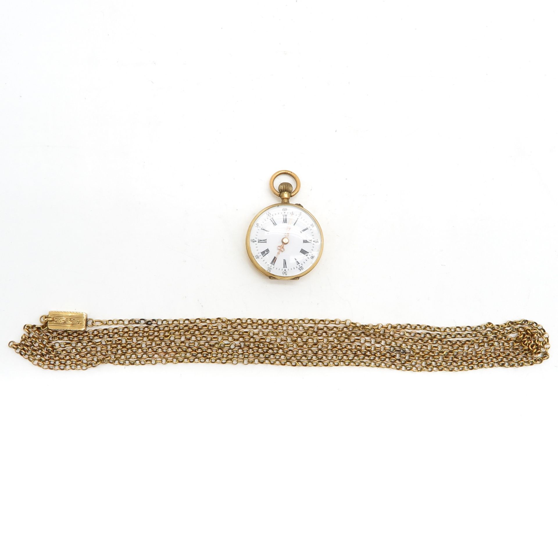Ladies Pocket Watch and Watch Chain