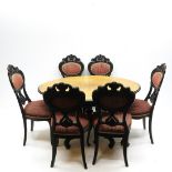 19th Century William II Table and 6 Chairs