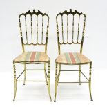 Lot of 2 Copper Italian Chairs Circa 1960