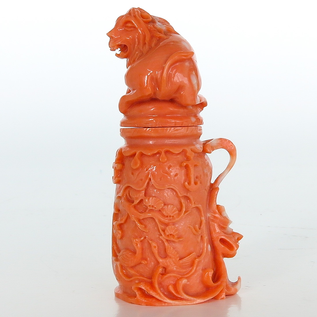 Carved Red Coral Snuff Bottle - Image 2 of 6
