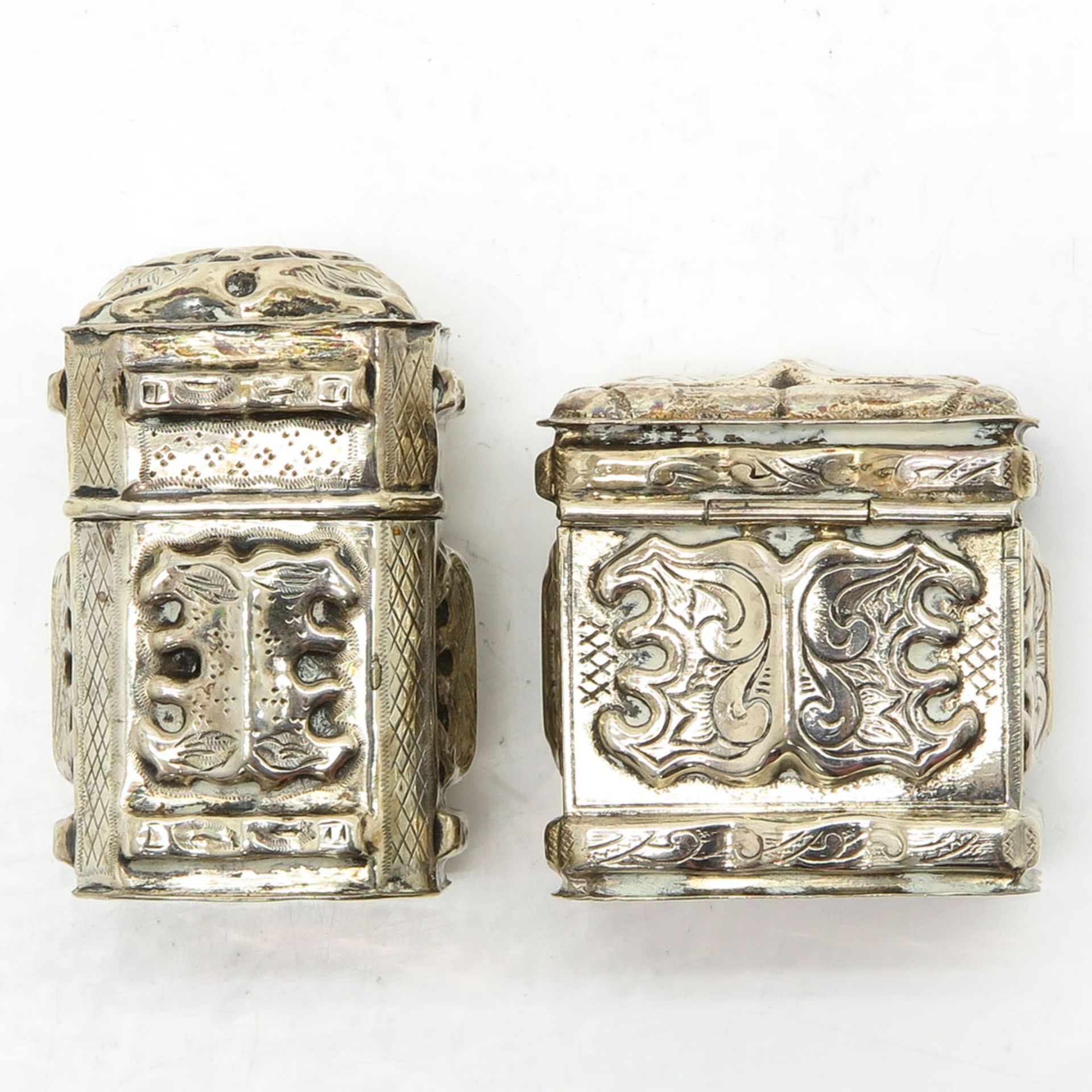 Lot of 2 19th Century Dutch Silver Scent Boxes - Bild 3 aus 6