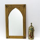 Mirror and Jewish Prayer Holder in Bronze