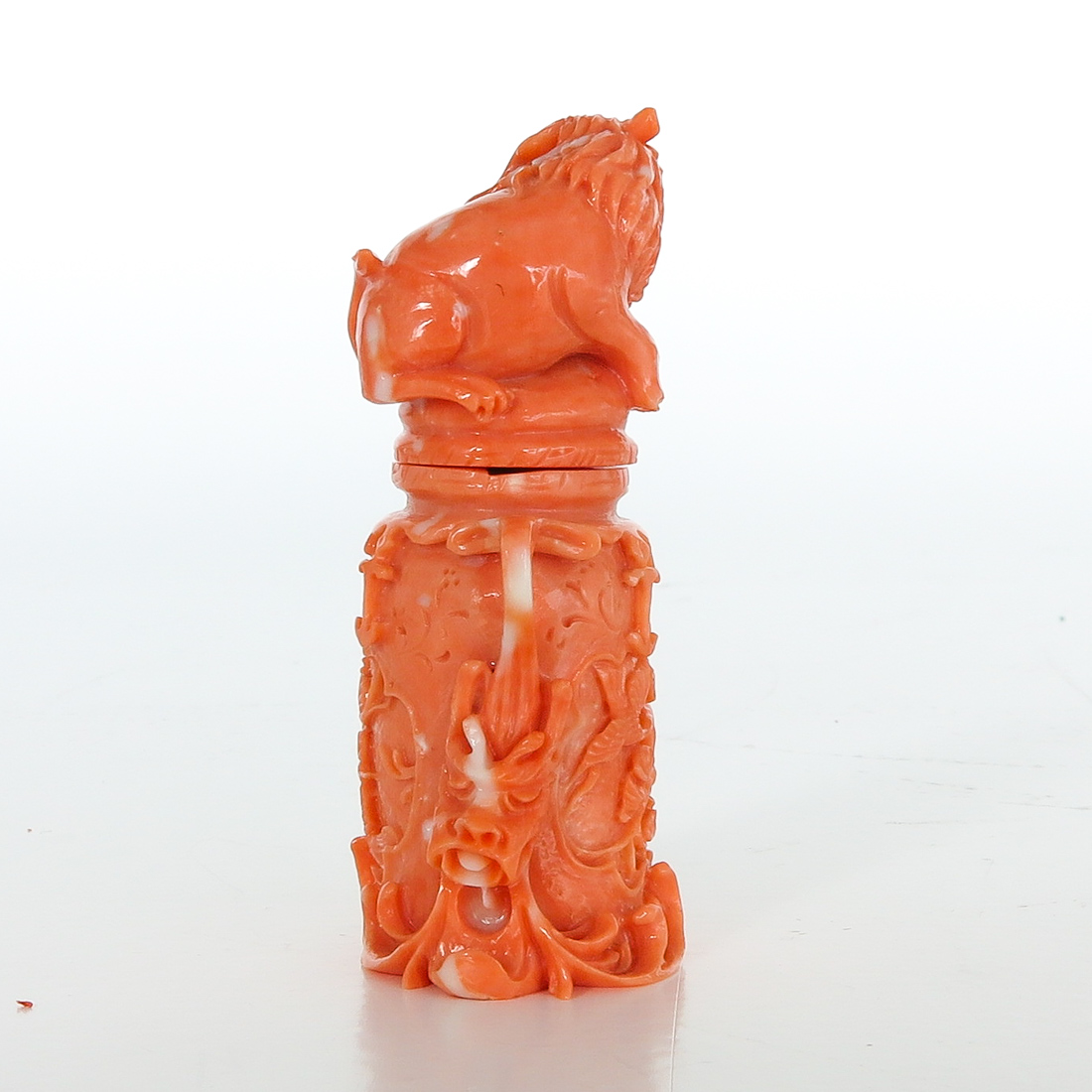 Carved Red Coral Snuff Bottle - Image 3 of 6