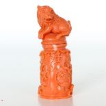 Carved Red Coral Snuff Bottle