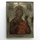 Mother of God of Tichvin Russian Icon Circa 1800-1820