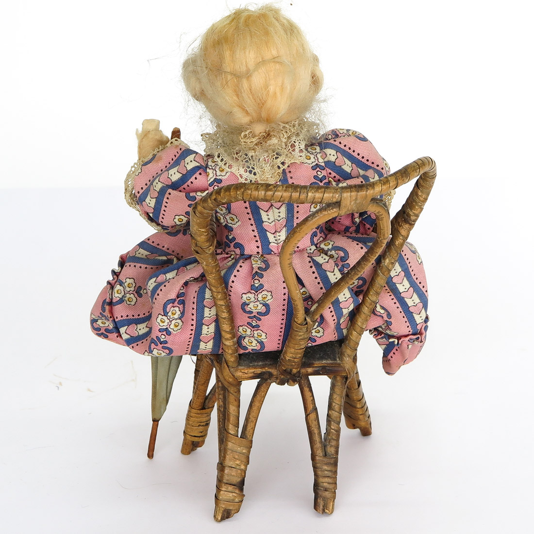 Vintage Cloth Doll in Chair - Image 2 of 2